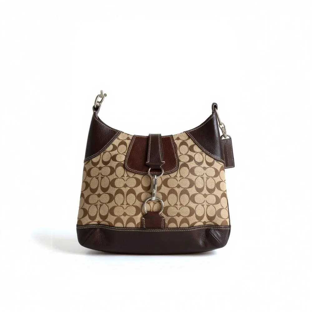 Coach Vintage‎ Y2K Signature Brown and Tan Hobo Bag